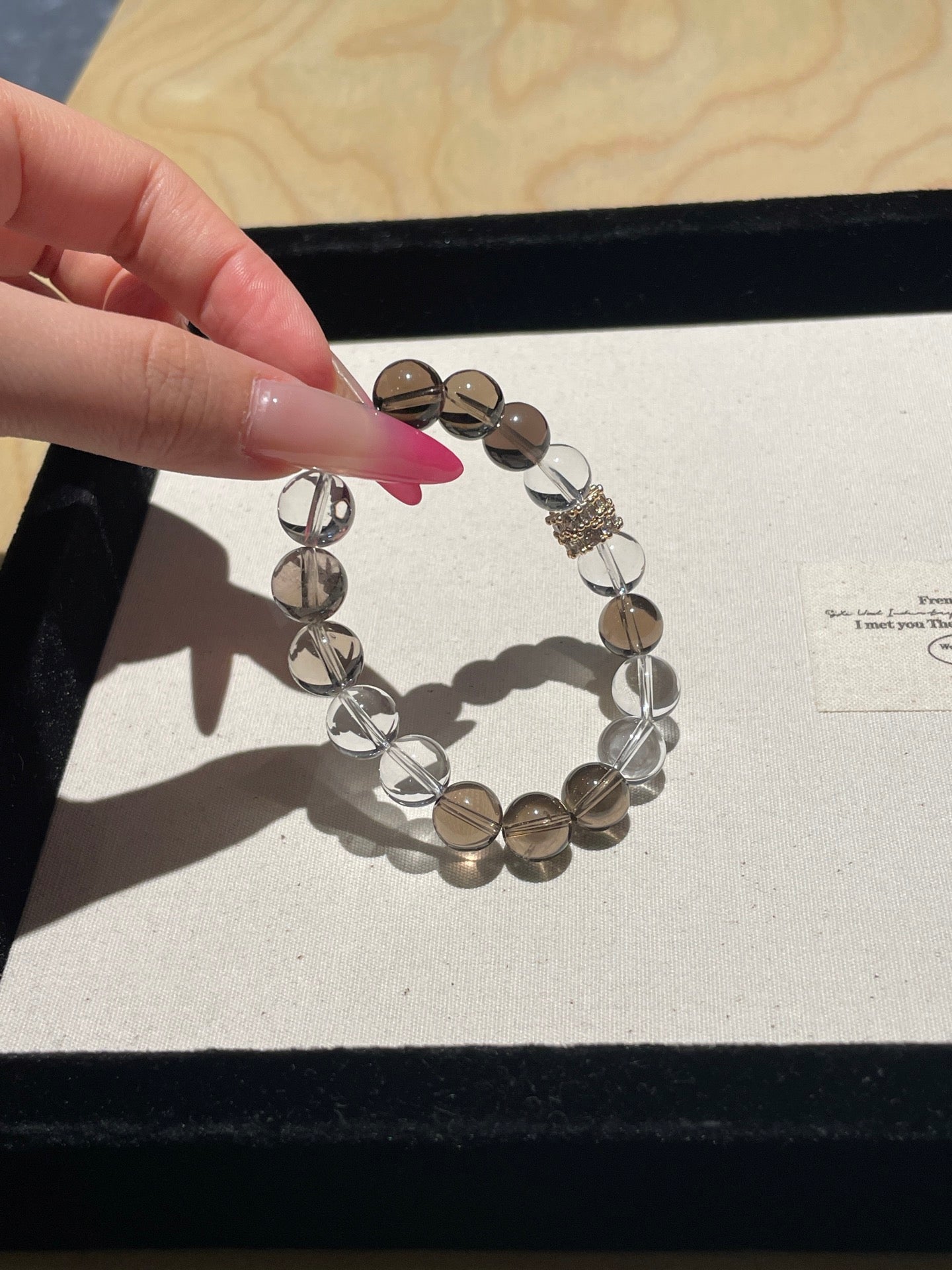 Wildwood Crystal Bracelet | Smoky Quartz & Clear Quartz | 10mm