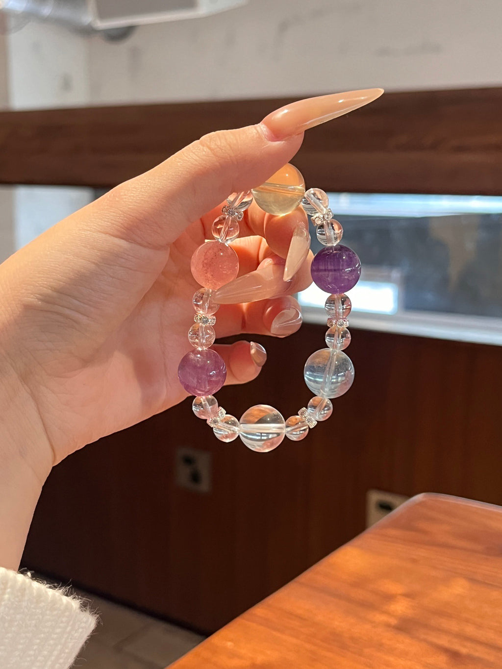 Rainbow Candy | Amethyst, Clear Quartz, Citrine, Aquamarine, Purple Fluorite & Strawberry Quartz Bracelet | 8–14.5mm