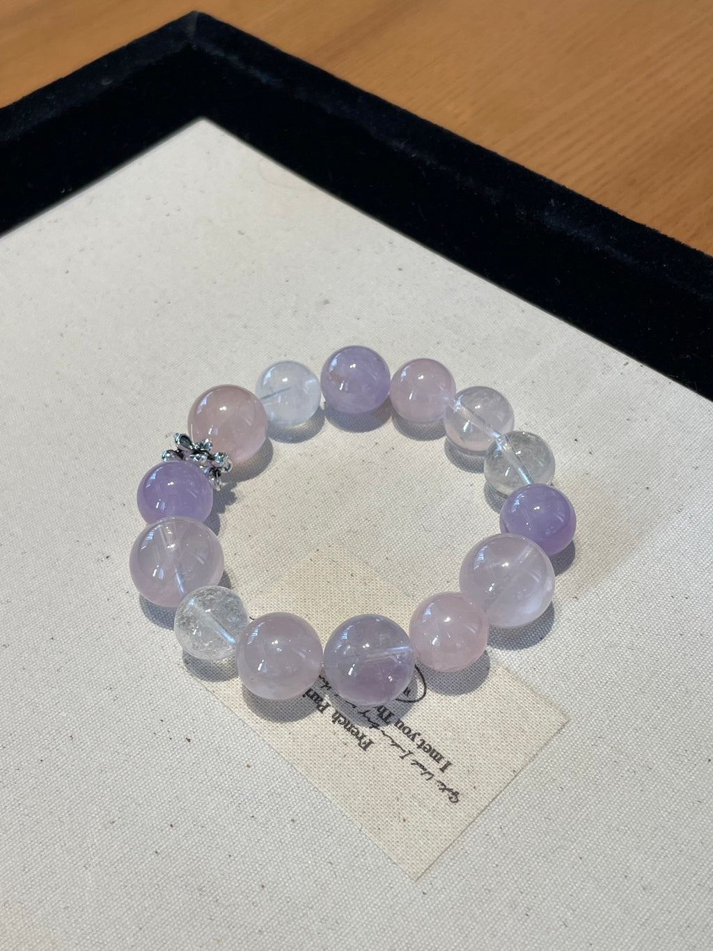 Violet Rain – Amethyst, Rose Quartz & White Phantom Quartz Bracelet