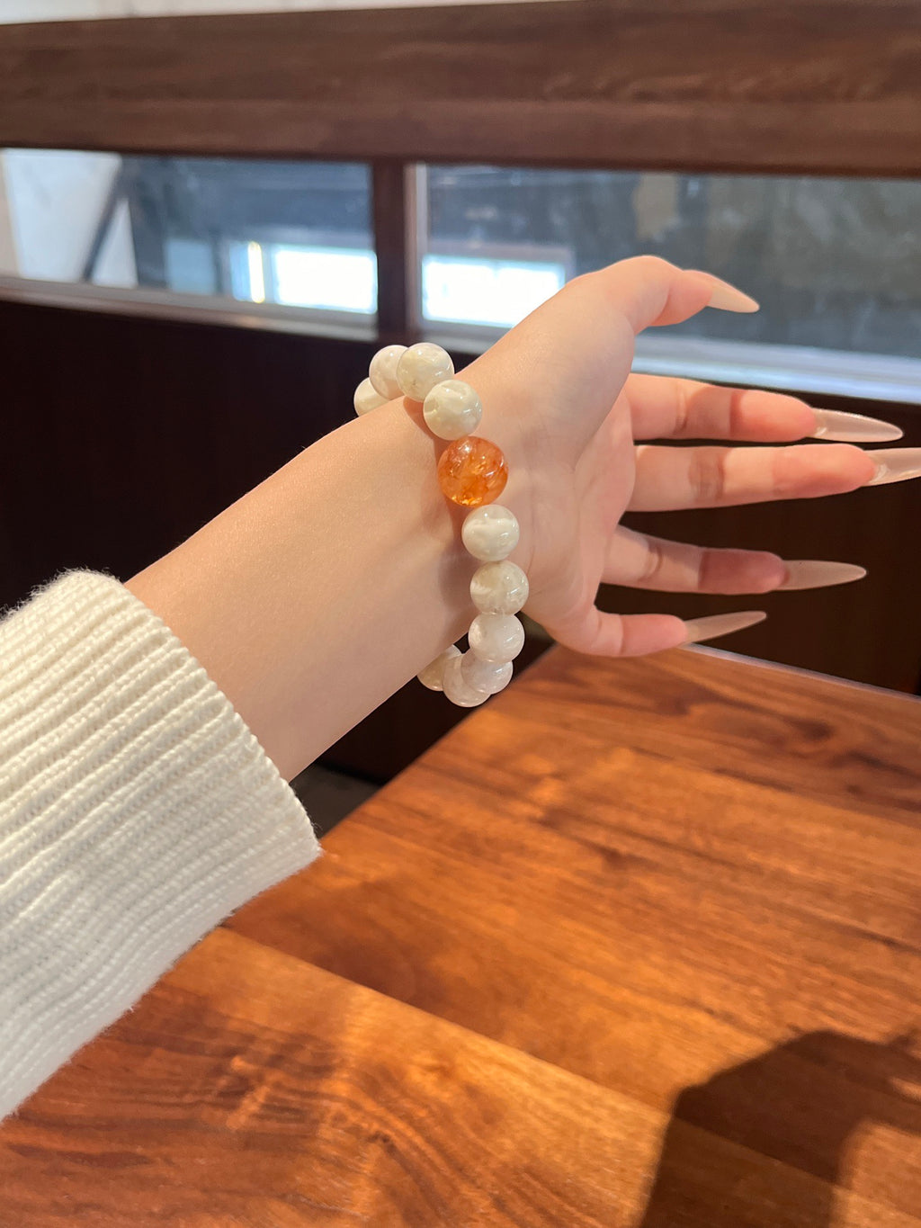 The Dawn | Snowflake Phantom & "Fanta" Hematoid Quartz Bracelet (11-14mm)