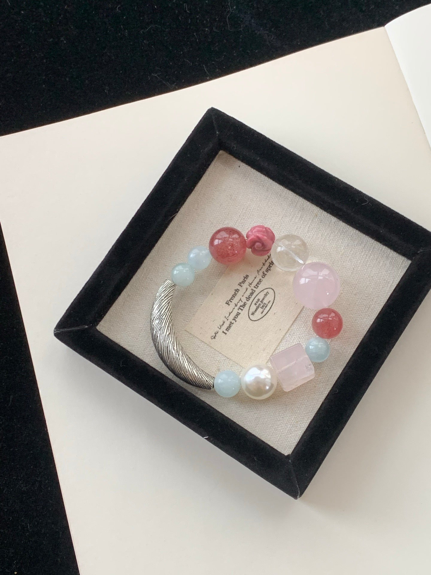 【Soft Berry】Strawberry Quartz & Crystal Multi-Stone Bracelet