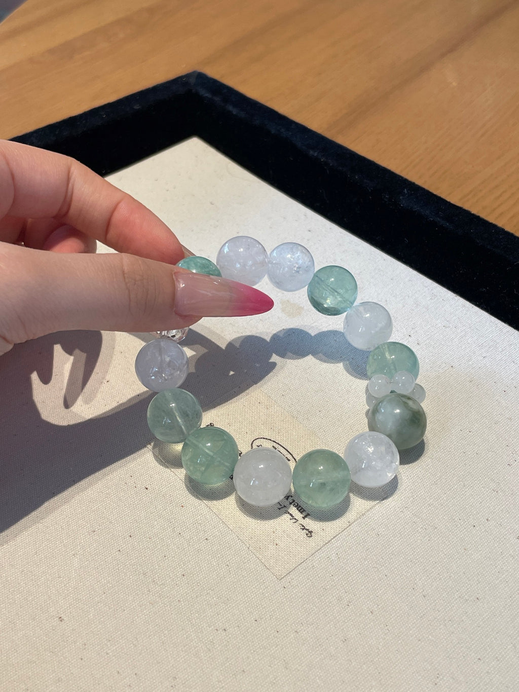 Sea Breeze – Blue Phosphosiderite & White Crystal Bracelet