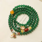 Brazilian Green Agate 108 Mala – Tara Green Beads for Healing & Meditation