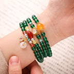 Brazilian Green Agate 108 Mala – Tara Green Beads for Healing & Meditation