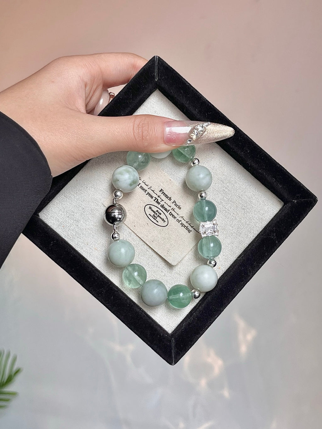 Forest Blossom | Xiuyu Jade & Green Fluorite | 12–14mm