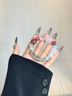 【Soft Berry】Strawberry Quartz & Crystal Multi-Stone Bracelet