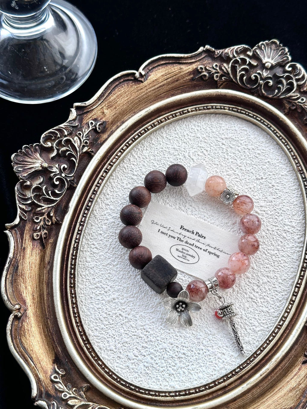 Rosemary – Black Gold Super Seven, Agarwood & White Phantom Crystal Bracelet