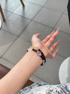 Morning Blossom Garnet & Amethyst Bracelet | Yellow Topaz & Rose Quartz | 6–12mm Beads