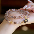 6mm Black Gold Super Seven & Agarwood Double-Layer Bracelet