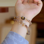 6mm Black Gold Super Seven & Agarwood Double-Layer Bracelet