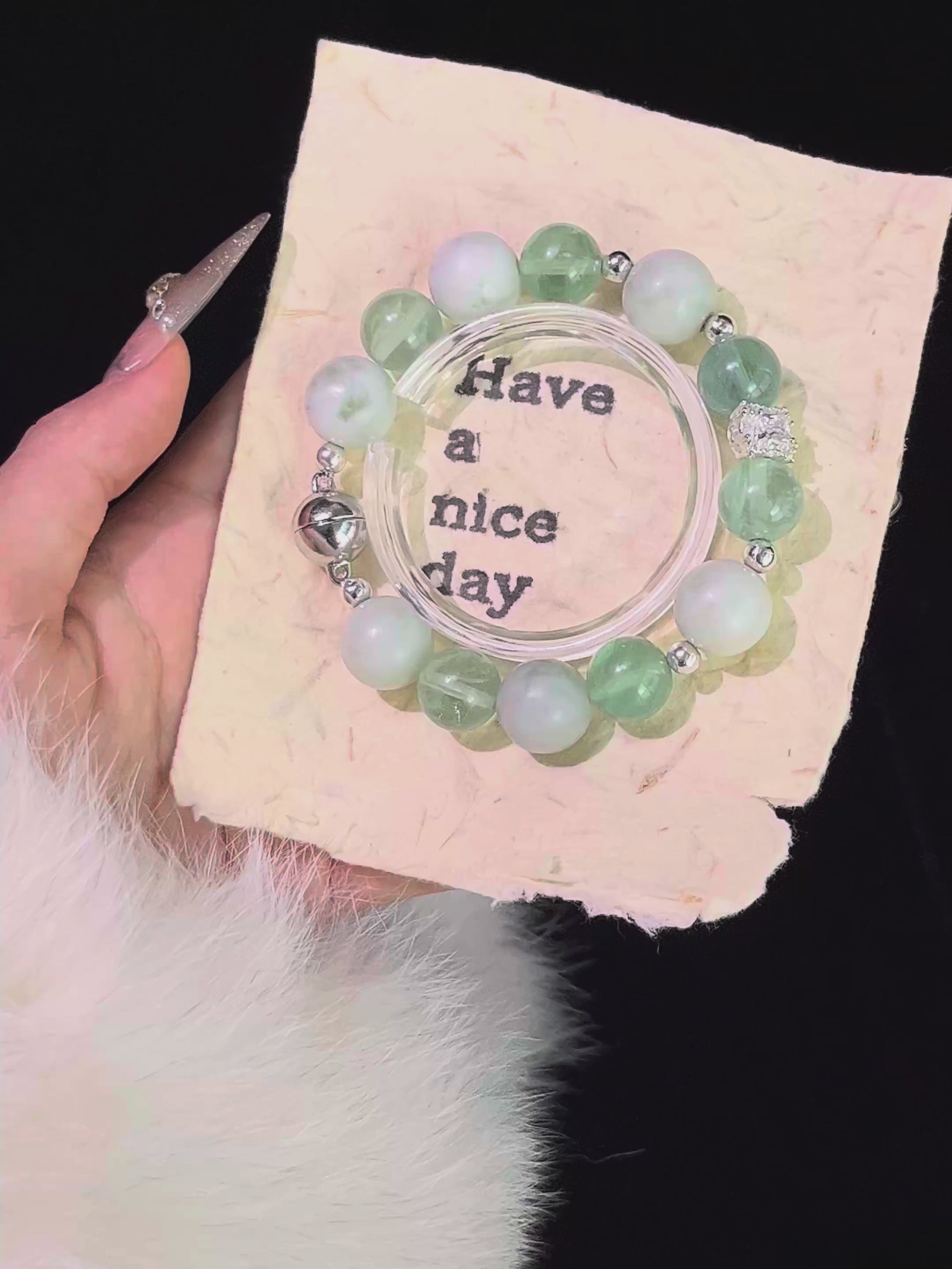 Forest Blossom | Xiuyu Jade & Green Fluorite | 12–14mm