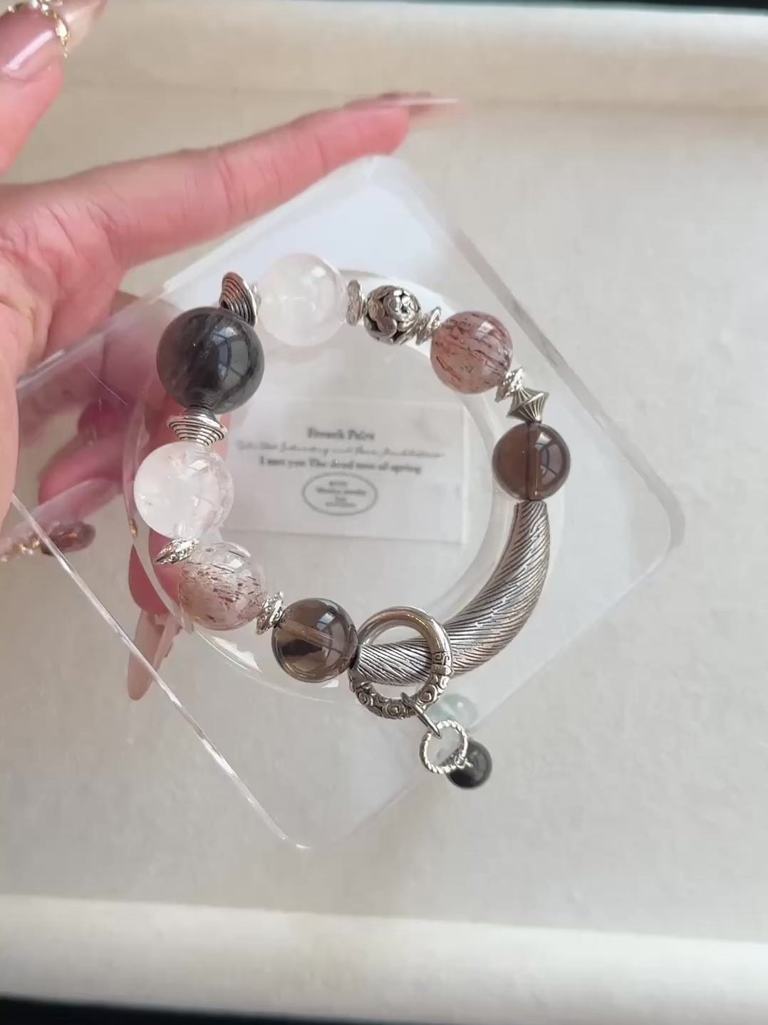 Clear Quartz, White Phantom, Black Super Seven, Silver Obsidian & Smoky Quartz | 14–16mm